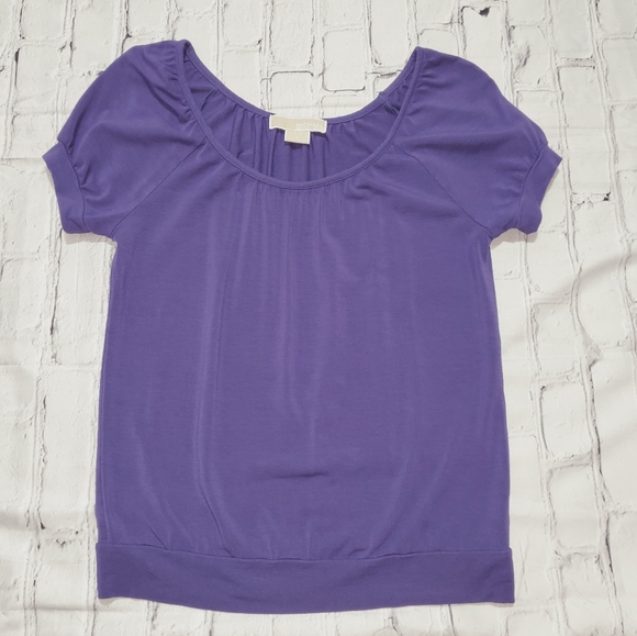 MICHAEL KORS Purple Scoop Short sleeve Large Petite - Picture 2 of 10